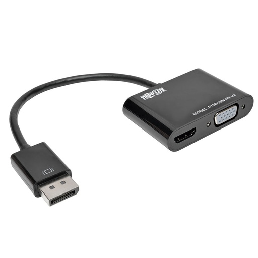 [P136-06N-HV-V2] TRIPPLITE DISPLAYPORT TO VGA/HDMI ALL-IN-ONE CONVERTER ADAPTER, DP VER 1.2, 4K 30 HZ HDMI