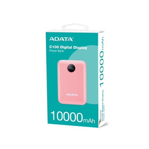 [PC10022-12PK] ADATA POWER BANK C100 DIGITAL 10,000MAH ROSADA