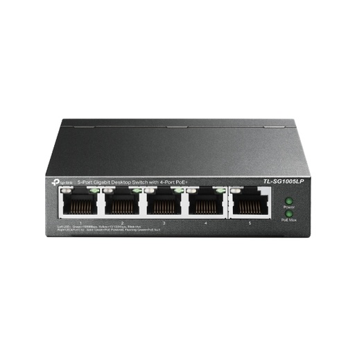 [TL-SG1005LP] TPLINK SWITCH NO ADMINISTRABLE 5 PUERTOS 10/100/100 4 PUERTOS POE