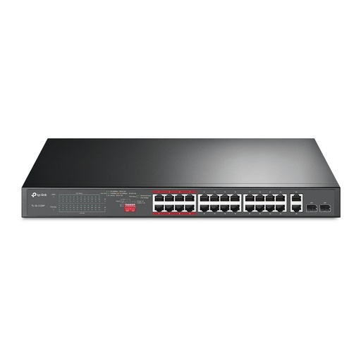 [TL-SL1226P] TPLINK SWITCH 24-PUERTOS 10/100MBPS + 2-PORT GIGABIT POE+ NO GESTIONABLE