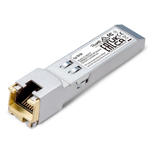 [TL-SM331T] TPLINK TRANSCEIVER DE COBRE RJ45 A 1000 MBPS, PLUG AND PLAY CON RANURA SFP, HASTA 100 M DE DISTANCIA (CAT5E O SUPERIOR)