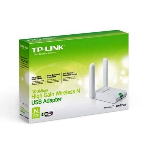 [TL-WN822N] TPLINK ADAPTADOR DE RED N DE ALTA GANANCIA USB 300MBPS, 2.4 GHZ, 2 ANTENAS EXTERNAS