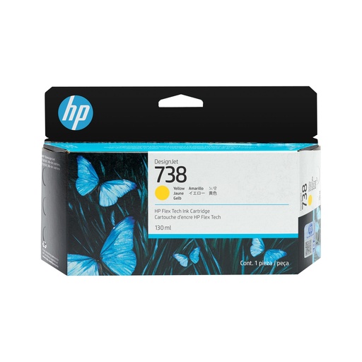 [498N7A] HP CARTUCHO DE TINTA 738 DE 130ML AMARILLO