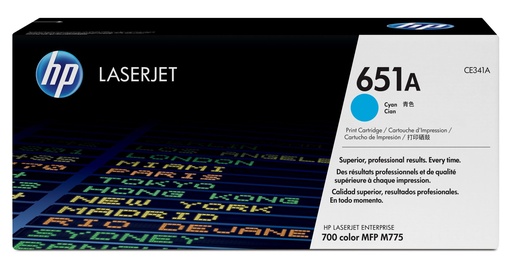 [CE341A] HP CARTUCHO ORIGINAL DE TÓNER CIAN 651A LASERJET