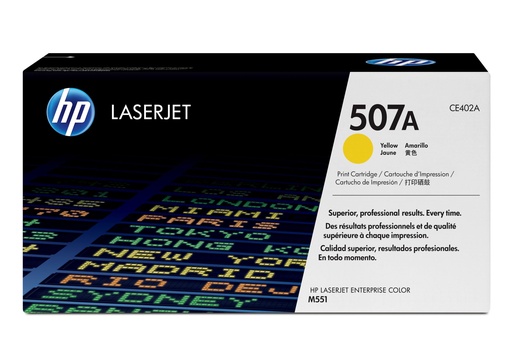 [CE402A] HP CARTUCHO ORIGINAL DE TÓNER AMARILLO 507A LASERJET