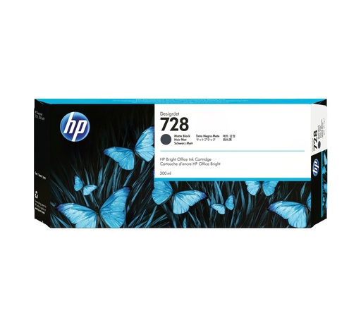 [F9J68A] HP CARTUCHO DE TINTA DESIGNJET 728 DE 300 ML NEGRO MATE