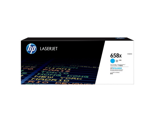 [W2001X] HP CARTUCHO DE TÓNER ORIGINAL LASERJET 658X DE ALTO RENDIMIENTO, CIAN