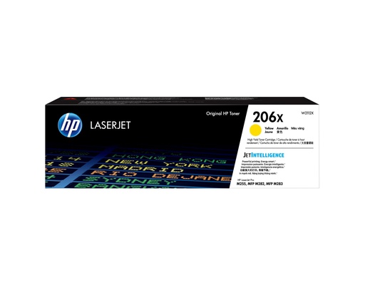 [W2112X] HP CARTUCHO DE TÓNER ORIGINAL LASERJET 206X DE ALTO RENDIMIENTO, AMARILLO